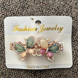 NWT Crystal Butterfly Hair Clip